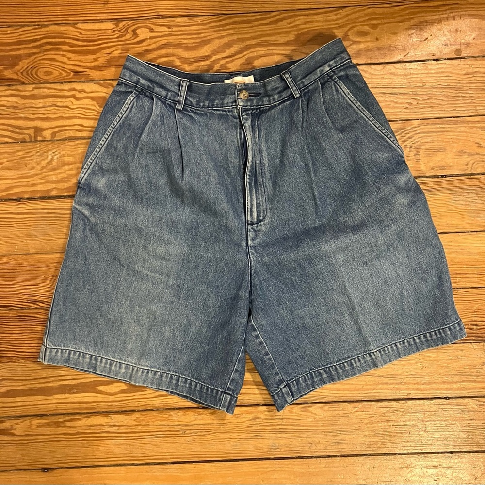 Vintage Talbots High Waisted Denim Mom Shorts | Size 8 90s Retro
